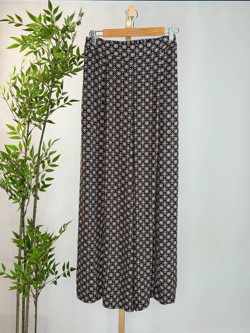 NEW BE COOL women's breezy printed palazzo pants in cedar